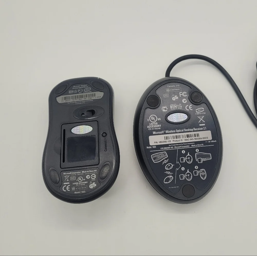 Microsoft Wireless Optical Laser Mouse Model 1025 & Receiver 3.1 1028 Tested​​​